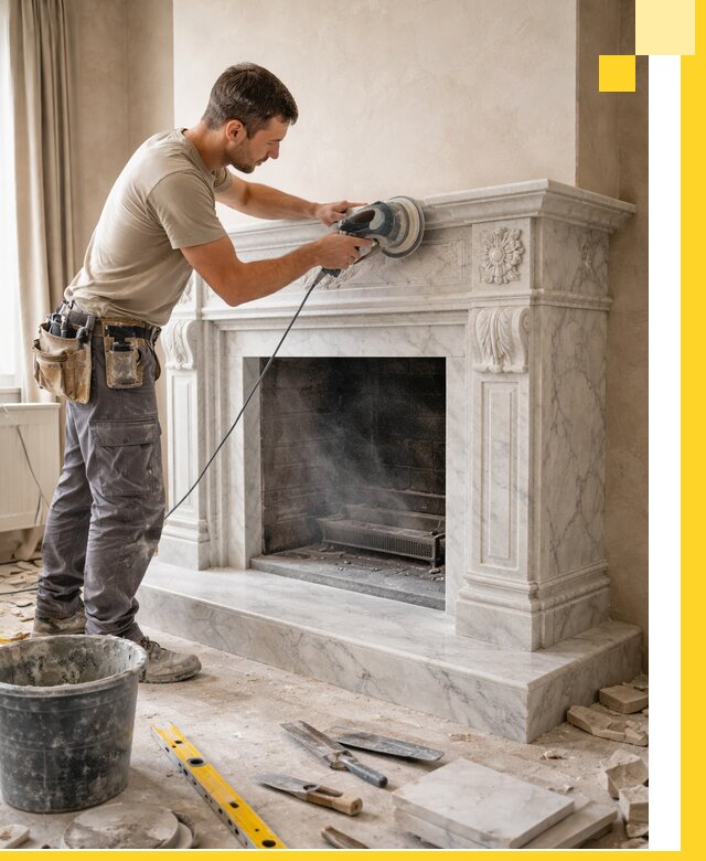 Изготовление и установка мраморных каминов в Абакане под ключ