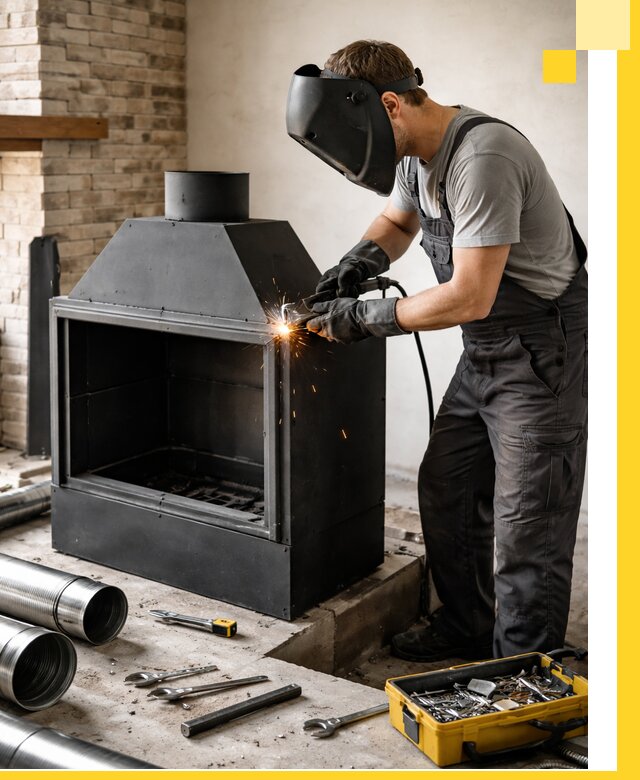 Продажа и установка металлических каминов в Абакане под ключ