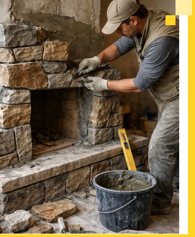 Изготовление и установка каменных каминов под ключ в Абакане