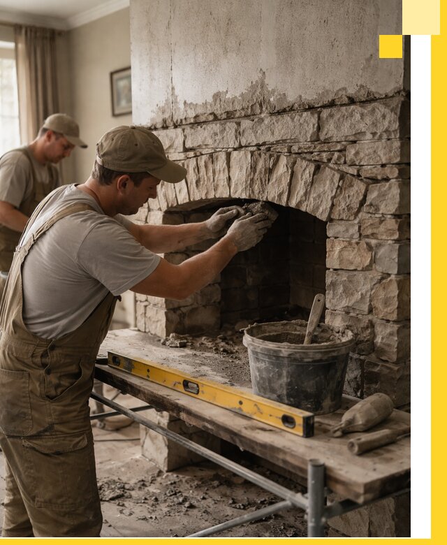 Изготовление каминов под ключ в Абакане, монтаж и отделка