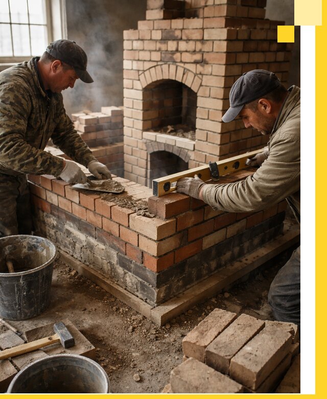 Изготовление и монтаж печей и каминов из кирпича в Абакане