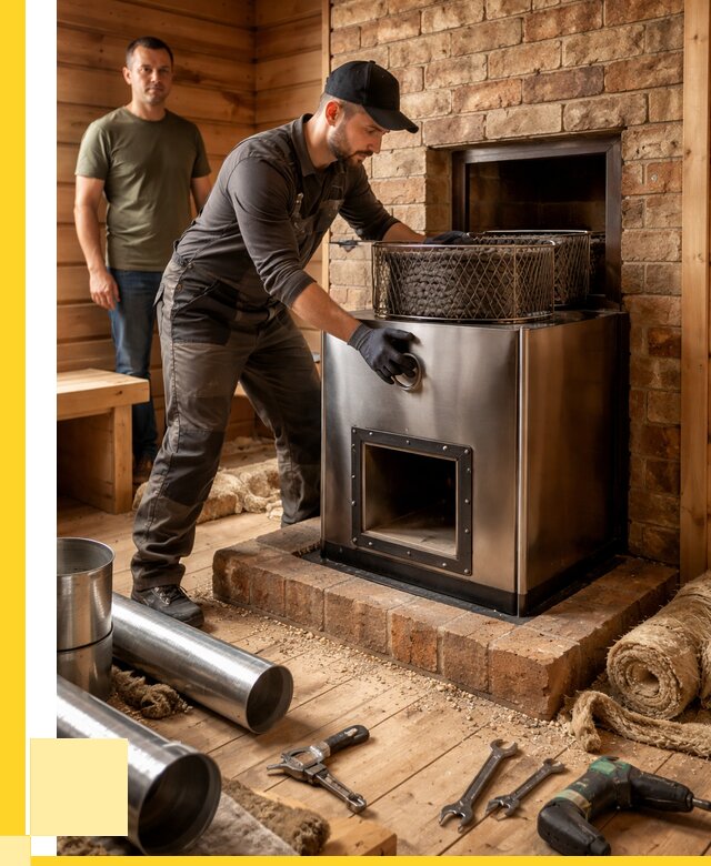 Монтаж банных печей под ключ в Абакане от 18387 р., ЭриданБкн