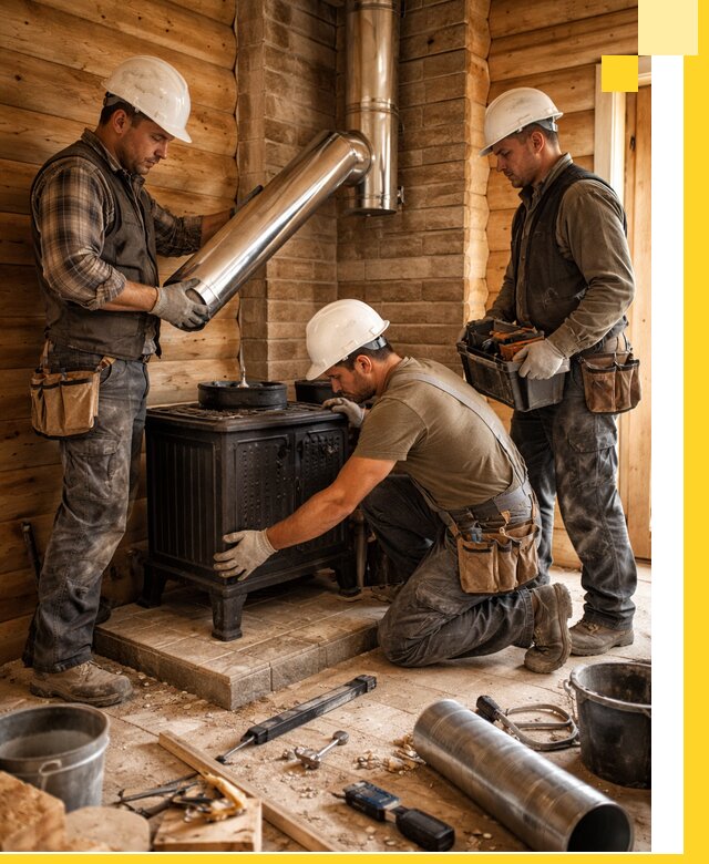 Профессиональный монтаж банных печей и дымоходов в Абакане