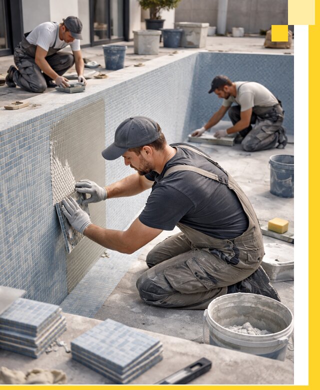 Облицовка бассейнов в Абакане плитка мозаика гидроизоляция