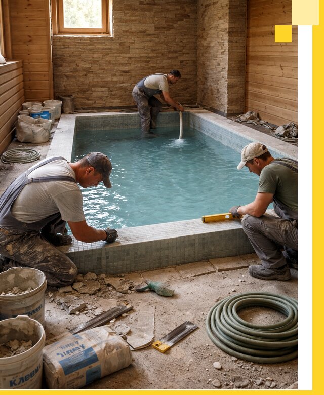 Проектирование и строительство бассейнов для бани в Абакане