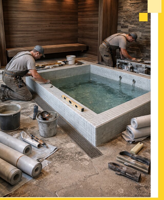 Установка и строительство бассейнов для сауны в Абакане