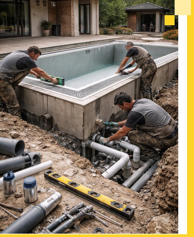 Строительство переливных бассейнов в Абакане под ключ