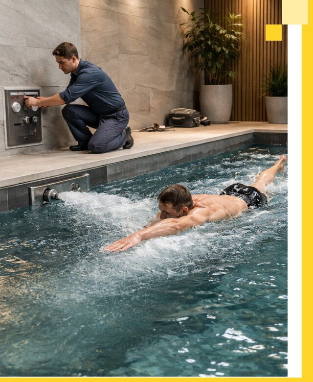 Проектирование и монтаж бассейнов с противотоком в Абакане