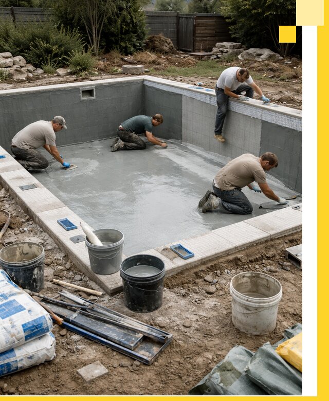 Изготовление и монтаж чаши бассейна под ключ в Абакане