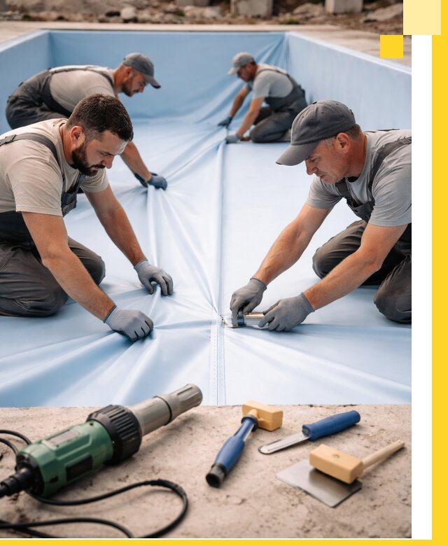 ПВХ пленка для бассейнов с монтажом и гарантией в Абакане