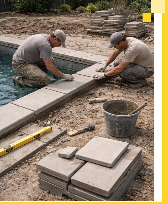 Установка и изготовление копингового камня для бассейнов в Абакане