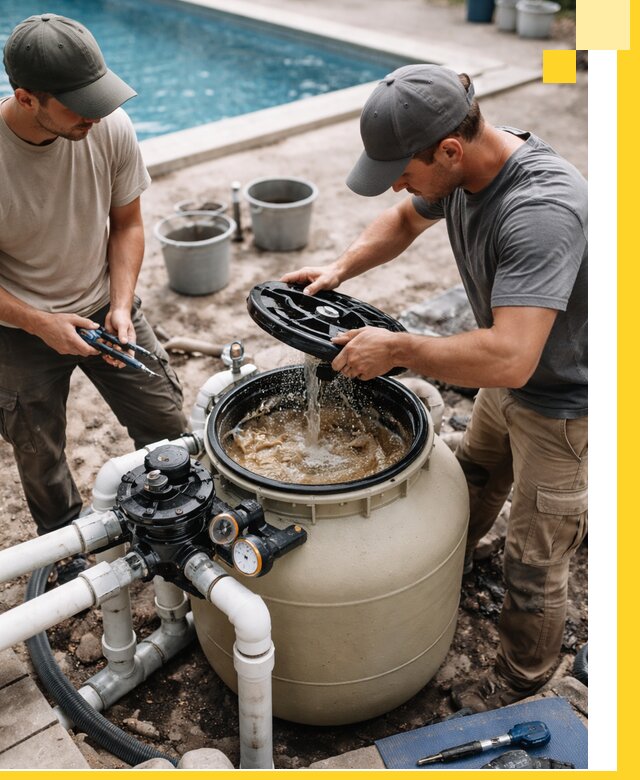 Установка и обслуживание песочных фильтров для бассейнов в Абакане