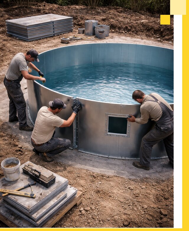 Круглые бассейны под ключ в Абакане проектирование и монтаж