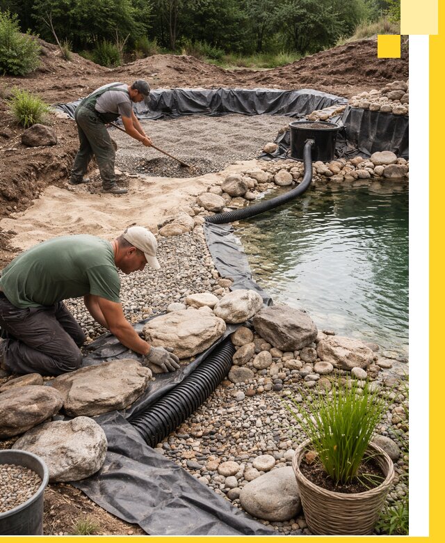Строительство природных бассейнов и озер в Абакане под ключ