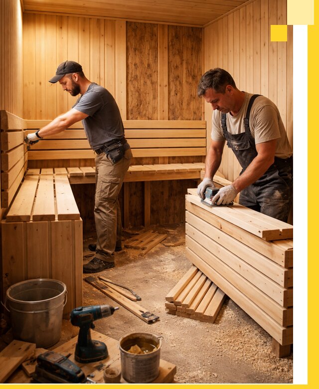 Профессиональный комплексный ремонт саун под ключ в Абакане