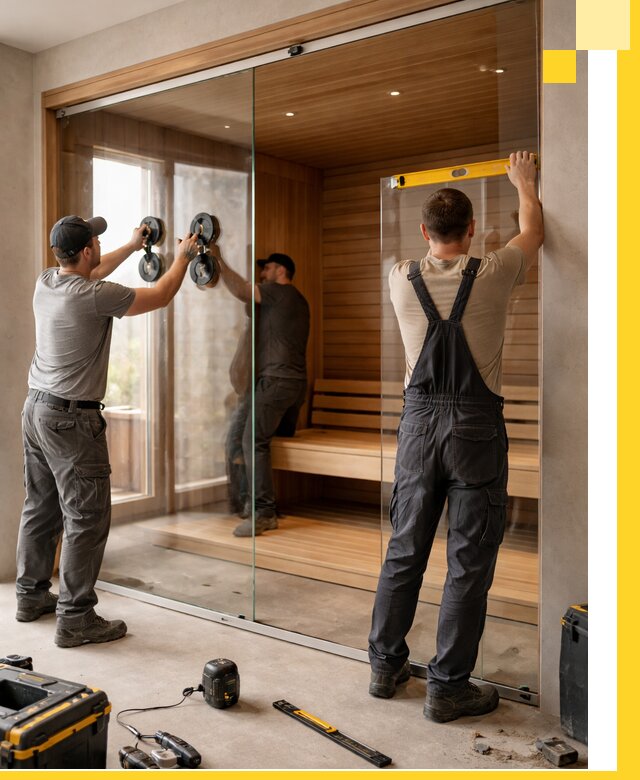 Производство и монтаж стеклянных саун под ключ в Абакане