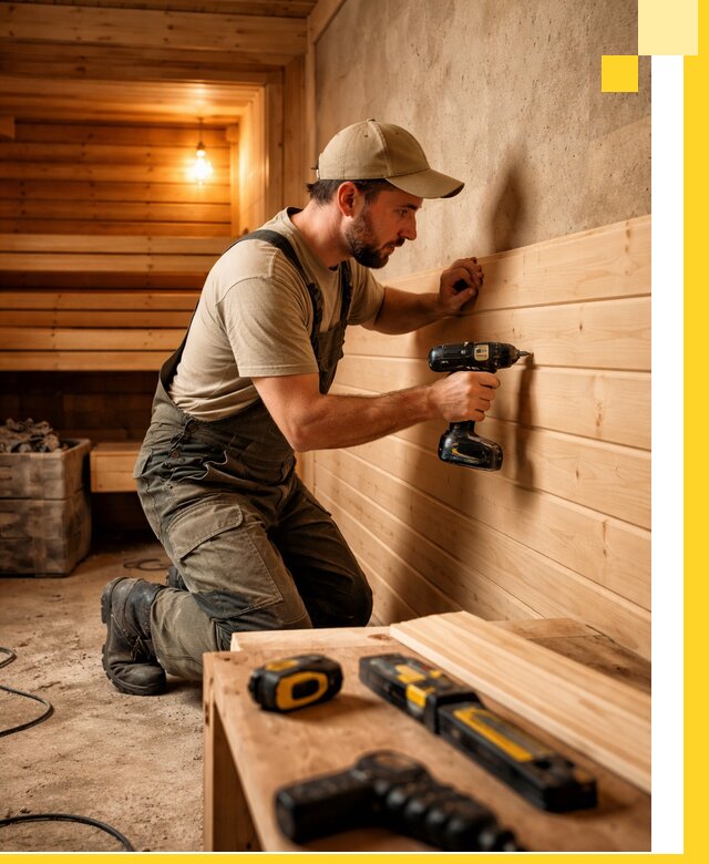 Профессиональная внутренняя отделка бани в Абакане под ключ