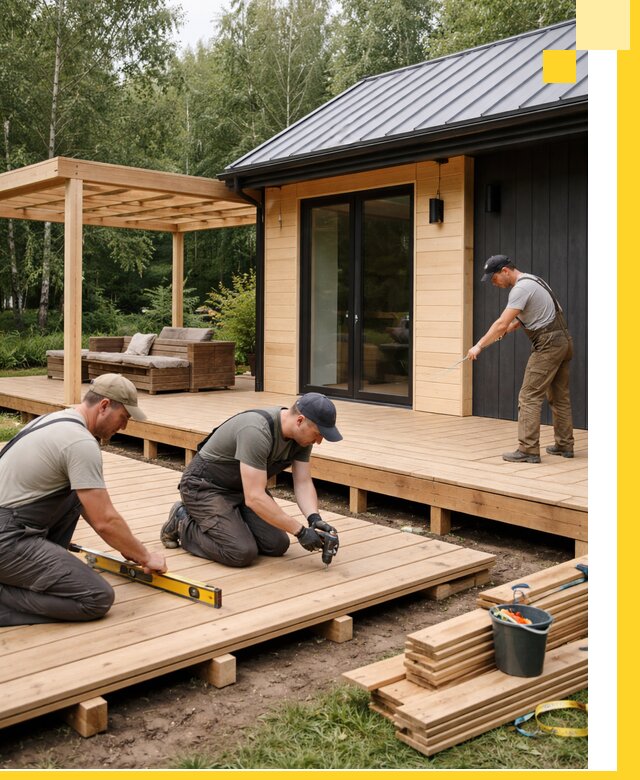 Строительство бань с террасой и бассейном под ключ в Абакане