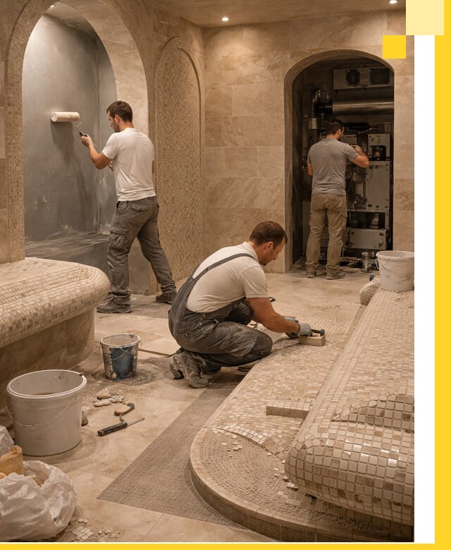 Строительство бани с хамамом и бассейном под ключ в Абакане