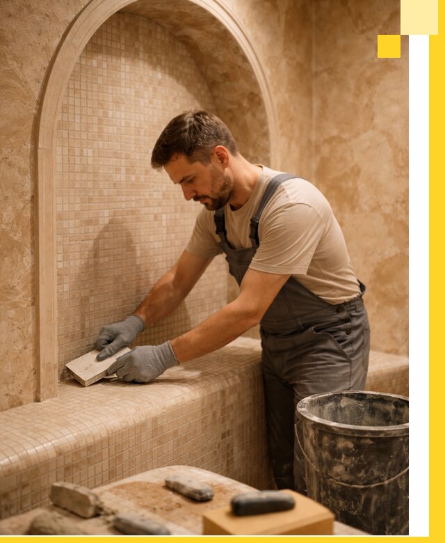 Профессиональная отделка хамамов с мозаикой под ключ в Абакане